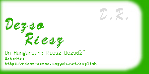 dezso riesz business card